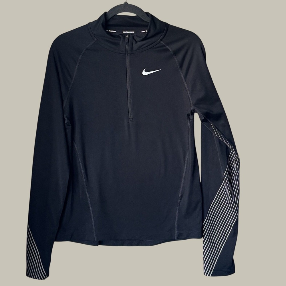 NIKE DRI-FIT Size S Women's 1/2 Zip Stand Collar Fitted Athletic Pullover - Picture 3 of 12